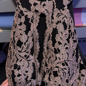 nightway black and silver long formal dress